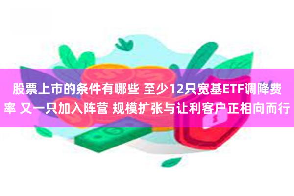 股票上市的条件有哪些 至少12只宽基ETF调降费率 又一只加入阵营 规模扩张与让利客户正相向而行