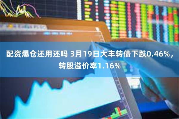 配资爆仓还用还吗 3月19日大丰转债下跌0.46%，转股溢价率1.16%